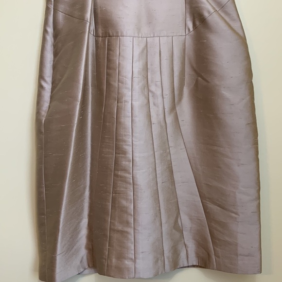 BCBGMaxAzria Cocktail Raw Silk Fully Lined Zip Spaghetti Strap Sheath Dress 10 - Picture 14 of 17